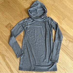 Gray Hooded Long Sleeve Top Athleta XS